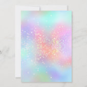 Gradient Holographic Glitter Huwelijksuitnodiging Kaart (Achterkant)