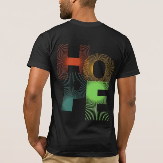 Gradient HOPE T-shirt – Vet en helder (Achterkant)