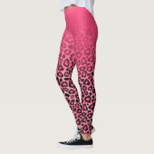 Gradiënt Hot Pink Leopard Animal Skin Print Leggings (Links)