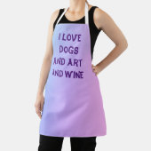 Gradiënt "I Love Dogs and Art and Wine" Schort (Insitu)