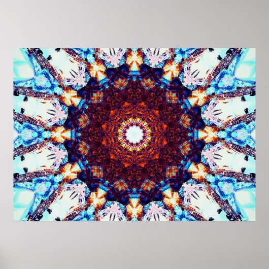 Gradiënt Kaleidoscoop | Mandala Art Poster (Voorkant)
