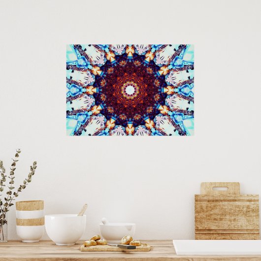 Gradiënt Kaleidoscoop | Mandala Art Poster (Keuken)