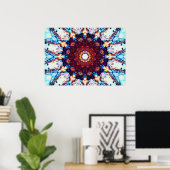 Gradiënt Kaleidoscoop | Mandala Art Poster (Thuiskantoor)