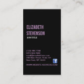 Gradiënt Kleine Paarse roze kralen op zwart Visitekaartje (Achterkant)