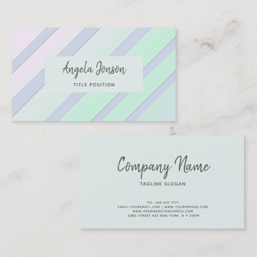 Gradiënt Kleurrijke Strepen Visitekaartje (Voorkant / Achterkant)