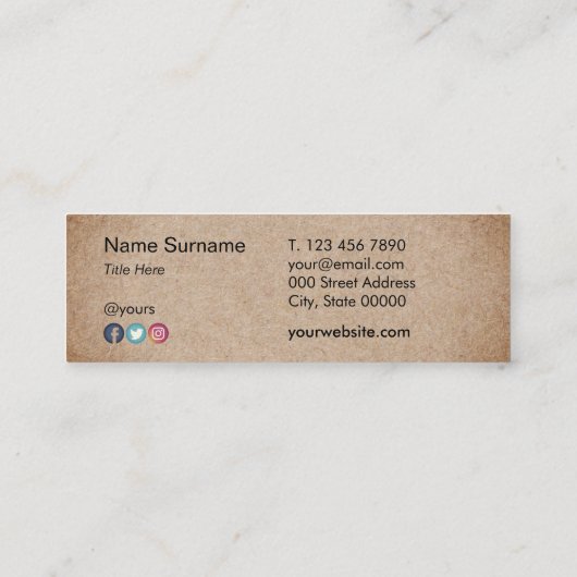 Gradient Kraft Print Social Hi Mini Visitekaartje (Achterkant)