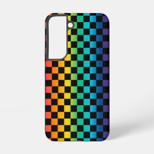 Gradient LGBTQ Checkered Rainbow Pride Samsung Galaxy Hoesje