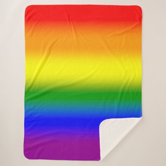 Gradient LGBTQ+ Rainbow Pride Flag - Rainbow Flag Sherpa Deken (Voorkant)