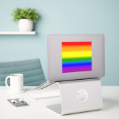 Gradient LGBTQ+ Rainbow Pride Flag - Rainbow Flag Sticker (Laptop op bureau)