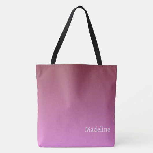Gradient light to dark tone pink tote bag (Voorkant)