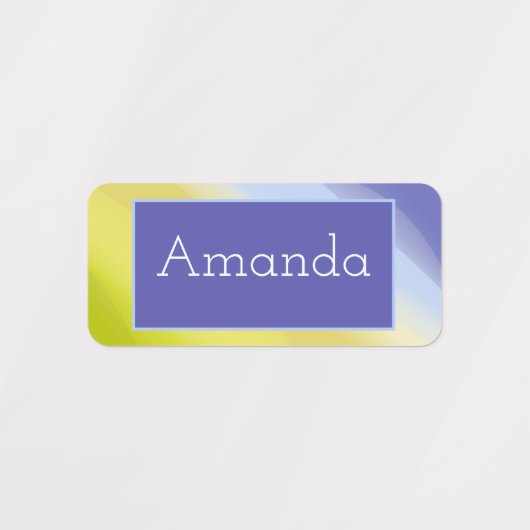 Gradiënt lime groene paarse naam labels (Design 1)