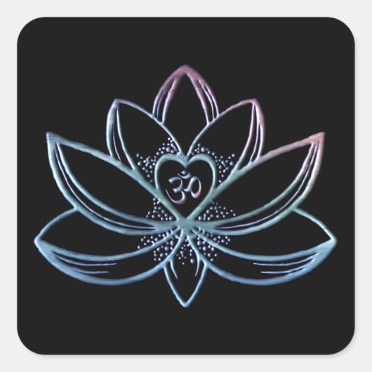 Gradient Lotus Vierkante Sticker (Voorkant)