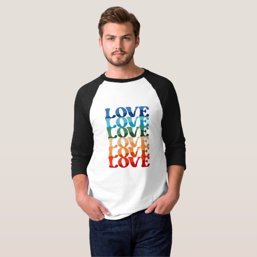 Gradiënt Love | LGBT Rainbow Pride Month T-shirt (Voorkant volledig)