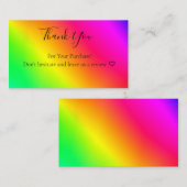 Gradiënt Luminescent Regenboog Metallic Dank u Visitekaartje (Voorkant / Achterkant)