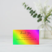 Gradiënt Luminescent Regenboog Metallic Dank u wel Visitekaartje (Staand voorkant)