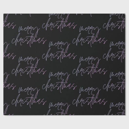 Gradient Merry kerst | Beauful Onyx Elegant Cadeaupapier (Vlak)