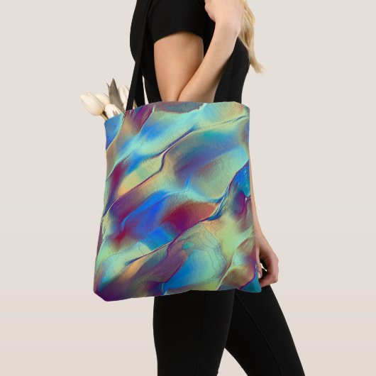 Gradiënt met rotskleurige duin met zacht helder tote bag (Dichtbij)