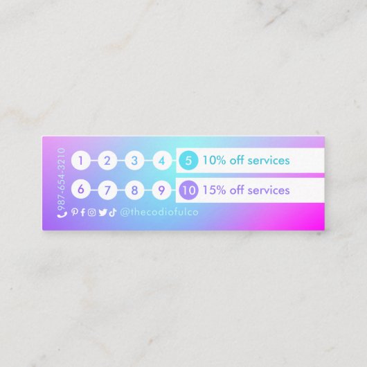 Gradient Mini Loyalty Kaart (Achterkant)