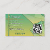 Gradiënt Moderne 3D Geometrische Abstracte QR Code Visitekaartje (Achterkant)