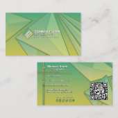 Gradiënt Moderne 3D Geometrische Abstracte QR Code Visitekaartje (Voorkant / Achterkant)