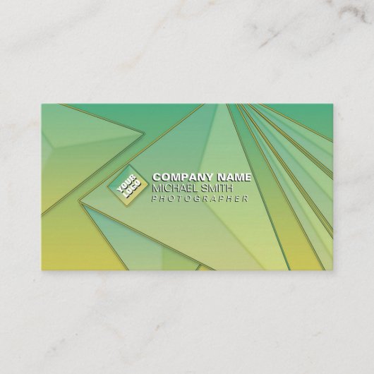 Gradiënt Moderne 3D Geometrische Abstracte QR Code Visitekaartje (Voorkant)