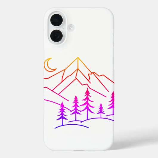 Gradient Mountain Forest iPhone Case (Achterkant)