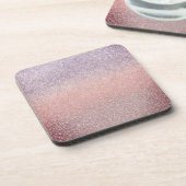 Gradiënt namaak glittersparel roze bier onderzetter (Linkerzijde)