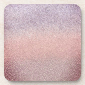 Gradiënt namaak glittersparel roze bier onderzetter (Voorkant)