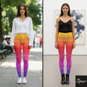 Gradient Neon Plaid Tartan Modern Fabric Leggings