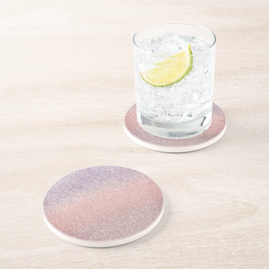 Gradiënt Nep Glitter Glitterig Roze Zandsteen Onderzetter (Zijkant)