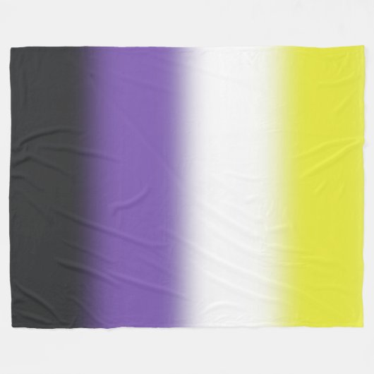 Gradiënt Nonbinary Pride Flag – Nonbinary Flag Fleece Deken (Voorkant (Horizontaal))