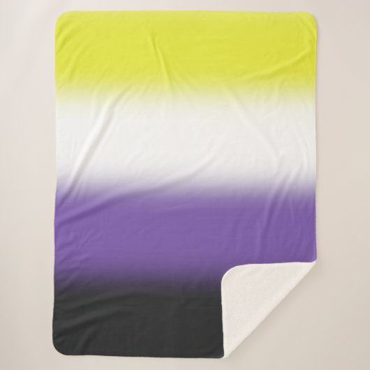 Gradiënt Nonbinary Pride Flag – Nonbinary Flag Sherpa Deken (Voorkant)