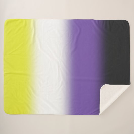 Gradiënt Nonbinary Pride Flag – Nonbinary Flag Sherpa Deken (Voorkant (horizontaal))