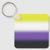 Gradiënt Nonbinary Pride Flag – Nonbinary Flag Sleutelhanger (Voorkant)