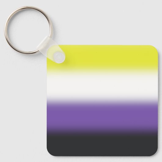 Gradiënt Nonbinary Pride Flag – Nonbinary Flag Sleutelhanger (Voorkant)