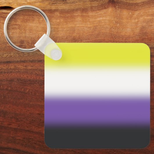 Gradiënt Nonbinary Pride Flag – Nonbinary Flag Sleutelhanger (Voorkant)