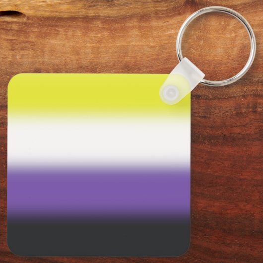 Gradiënt Nonbinary Pride Flag – Nonbinary Flag Sleutelhanger (Achterkant)