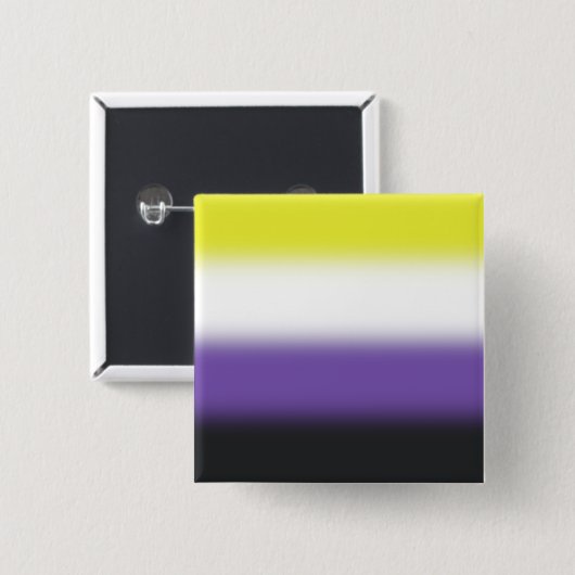 Gradiënt Nonbinary Pride Flag – Nonbinary Flag Vierkante Button 5,1 Cm (Voorkant /achterkant)