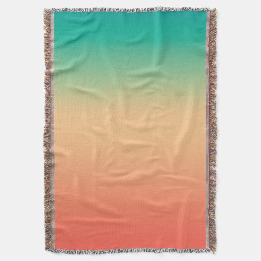 Gradient ombre coral blush beige green soft blurre deken (Voorkant Verticaal)