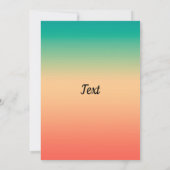 Gradient ombre coral blush beige green soft blurre kaart (Achterkant)