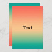 Gradient ombre coral blush beige green soft blurre kaart (Voorkant / Achterkant)