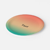 Gradient ombre coral blush beige green soft blurre papieren bordje (Gekanteld)