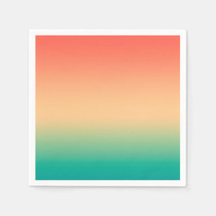 Gradient ombre coral blush beige green soft blurre servet