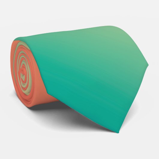 Gradient ombre coral blush beige green soft blurre stropdas (Opgerold)