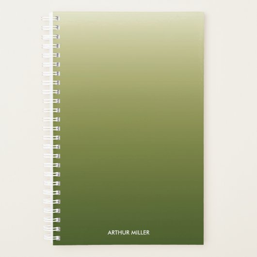 Gradiënt Ombre Groen Gepersonaliseerd Planner (Voorkant)