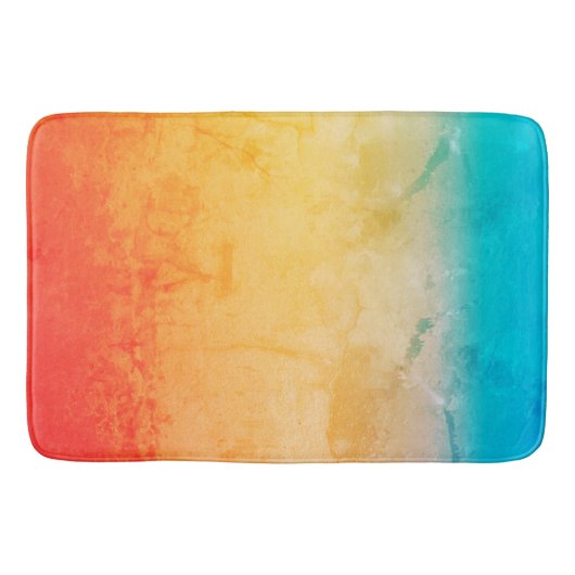 Gradiënt ombre koraal blush beige blue soft blurre badmat (Voorkant)