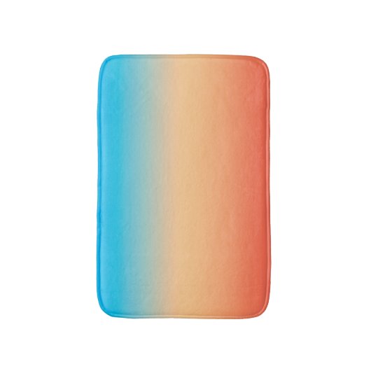 Gradiënt ombre koraal blush beige blue soft blurre badmat (Voorkant Verticaal)