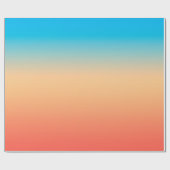 Gradiënt ombre koraal blush beige blue soft blurre cadeaupapier (Vlak)