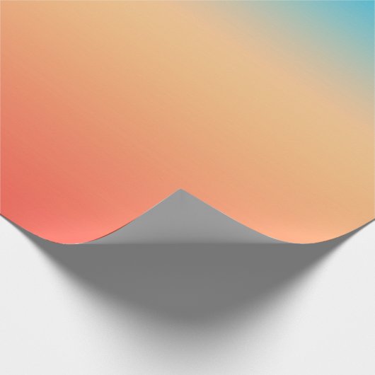 Gradiënt ombre koraal blush beige blue soft blurre cadeaupapier (Hoek)
