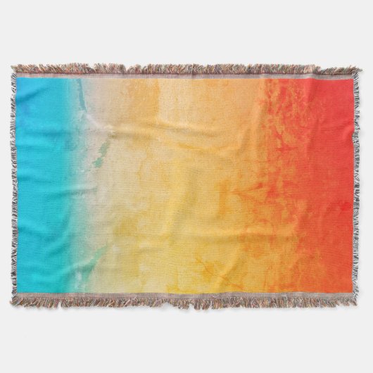 Gradiënt ombre koraal blush beige blue soft blurre deken (Voorkant)